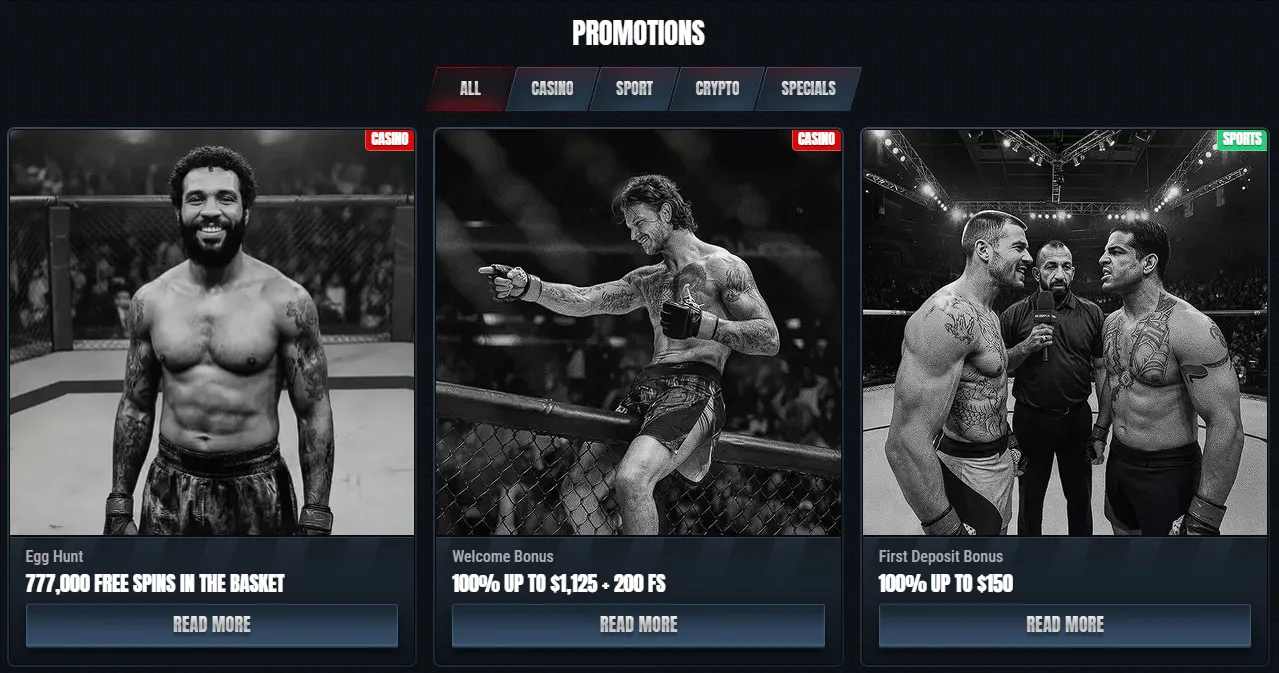 Dostępne dyscypliny sportowe w Glorion Casino